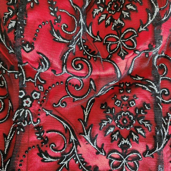 Black and Red Lace Prom Dress - Picture 8 of 8